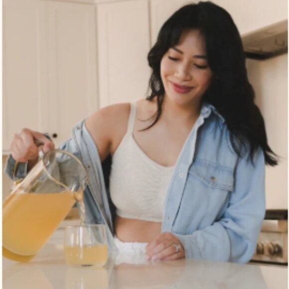 Kindred Bravely Sublime Bamboo Hands-Free Pumping Lounge & Sleep Bra M Oat Nwt - Picture 3 of 14